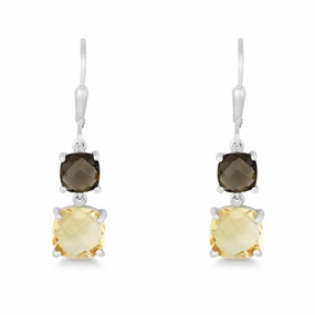 Sterling Silver Prong Set Double Drop Down Earrings