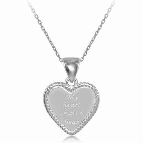 Sterling Silver "My Heart Skips a Beat" Pendant Chain