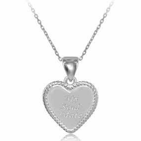 Sterling Silver "My Soul Mate Heart" Pendant Chain