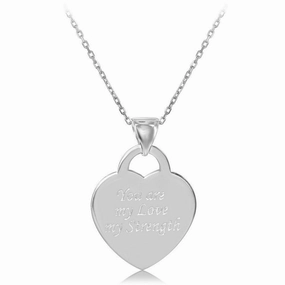 Sterling Silver "You Are My Love My Strength" Pendant Chain