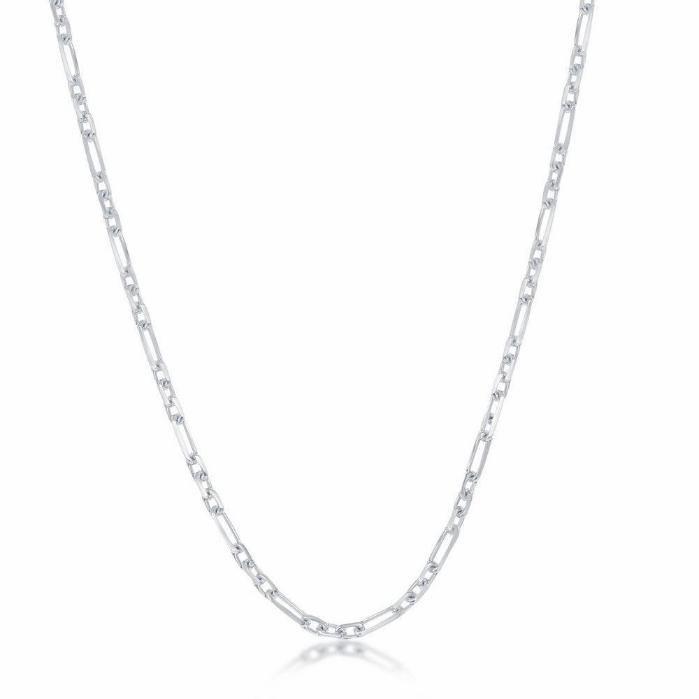 Sterling Silver Rhodium Plated 2mm Anchor Chain, 18"
