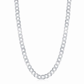 Sterling Silver Rhodium Plated 4.4mm Cuban Chain, 24