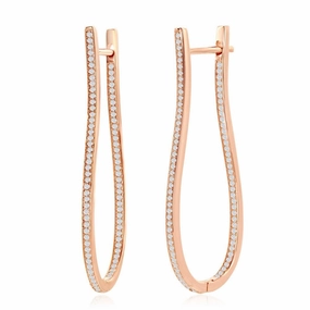 Sterling Silver Rose Gold Plated Door Knocker Earrings