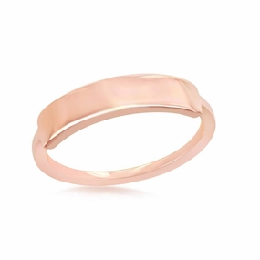 Sterling Silver Rose Gold Plated Engravable Ring, Size 7
