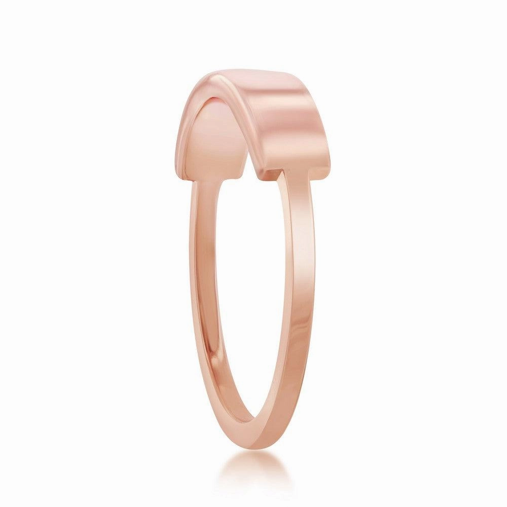Sterling Silver Rose Gold Plated Engravable Ring, Size 7