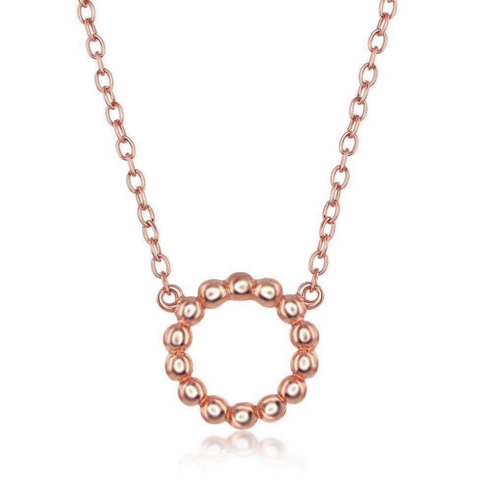 Sterling Silver Rose Gold Plated Open Circle Necklace