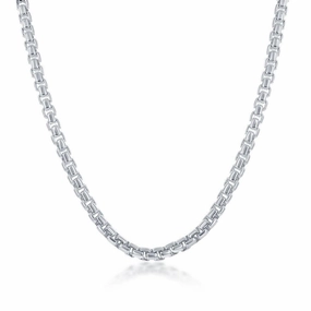 Sterling Silver Round Box Chain, 16"