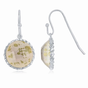 Sterling Silver Round MOP Doublet Earrings