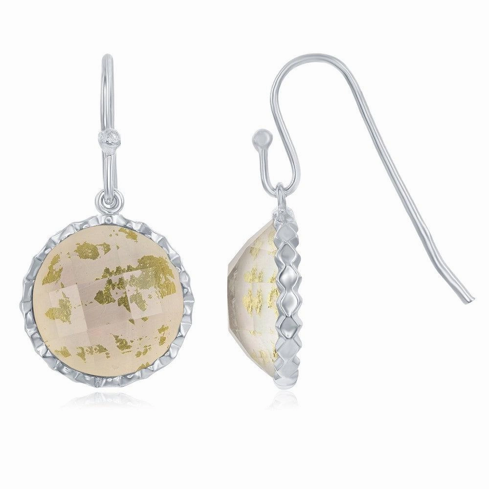 Sterling Silver Round MOP Doublet Earrings