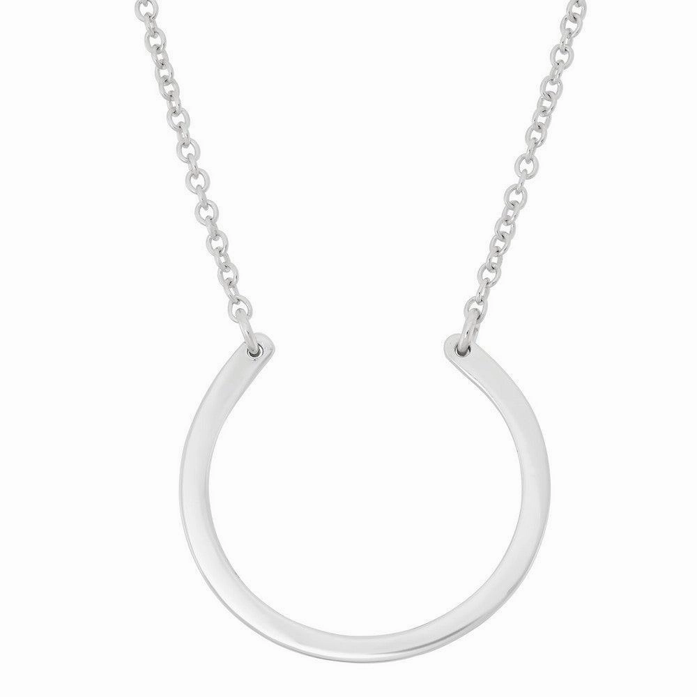 Sterling Silver Rounded Horseshoe Necklace