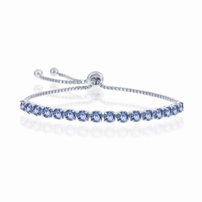 Sterling Silver Sapphire "December" Swarovski Element Bracelet