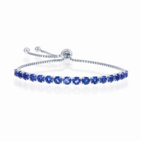 Sterling Silver Sapphire "September" Swarovski Element Bracelet