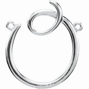 Sterling Silver Script Initial F Necklace Center