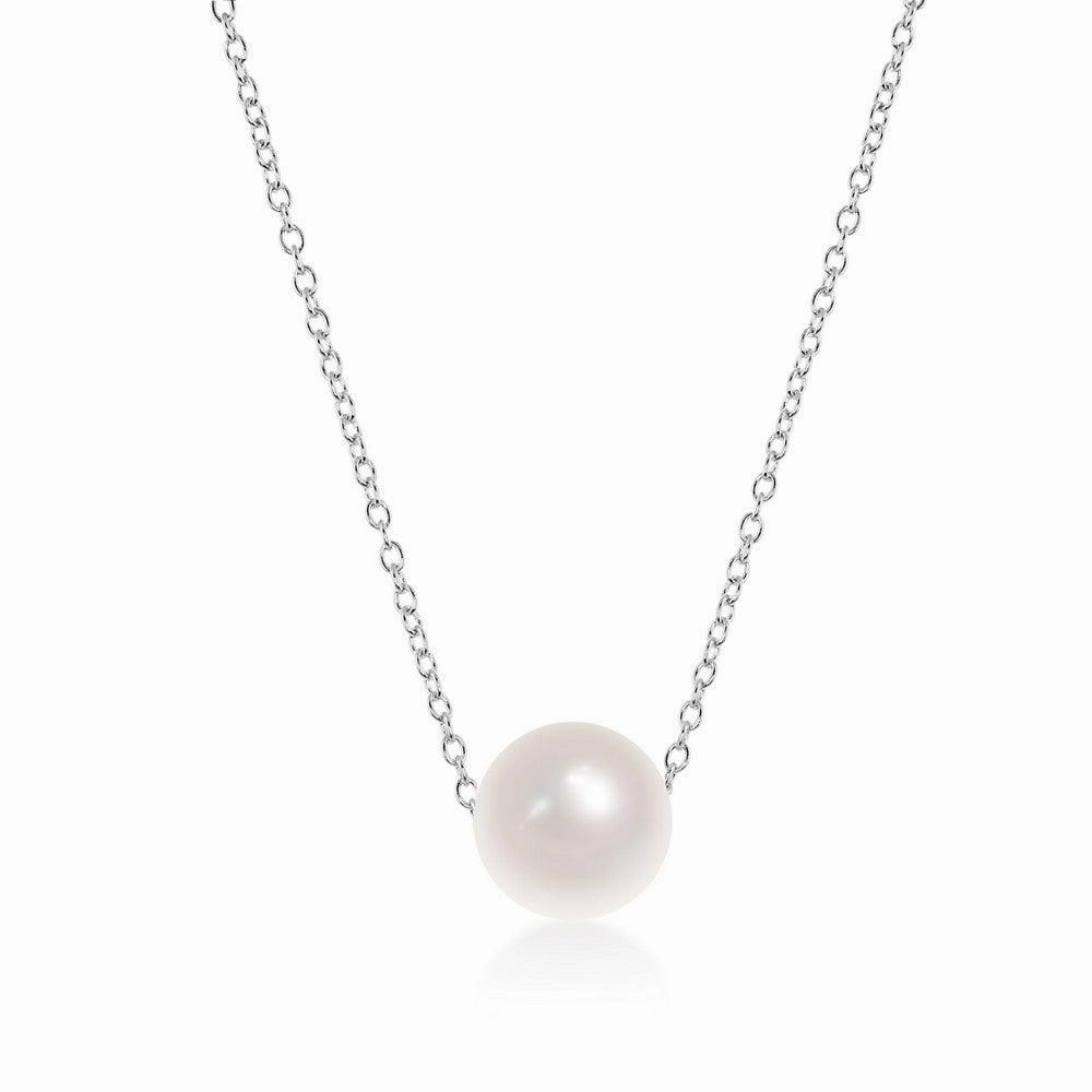 Sterling Silver Single Threaded 10mm Freshwater Pearl Necklace