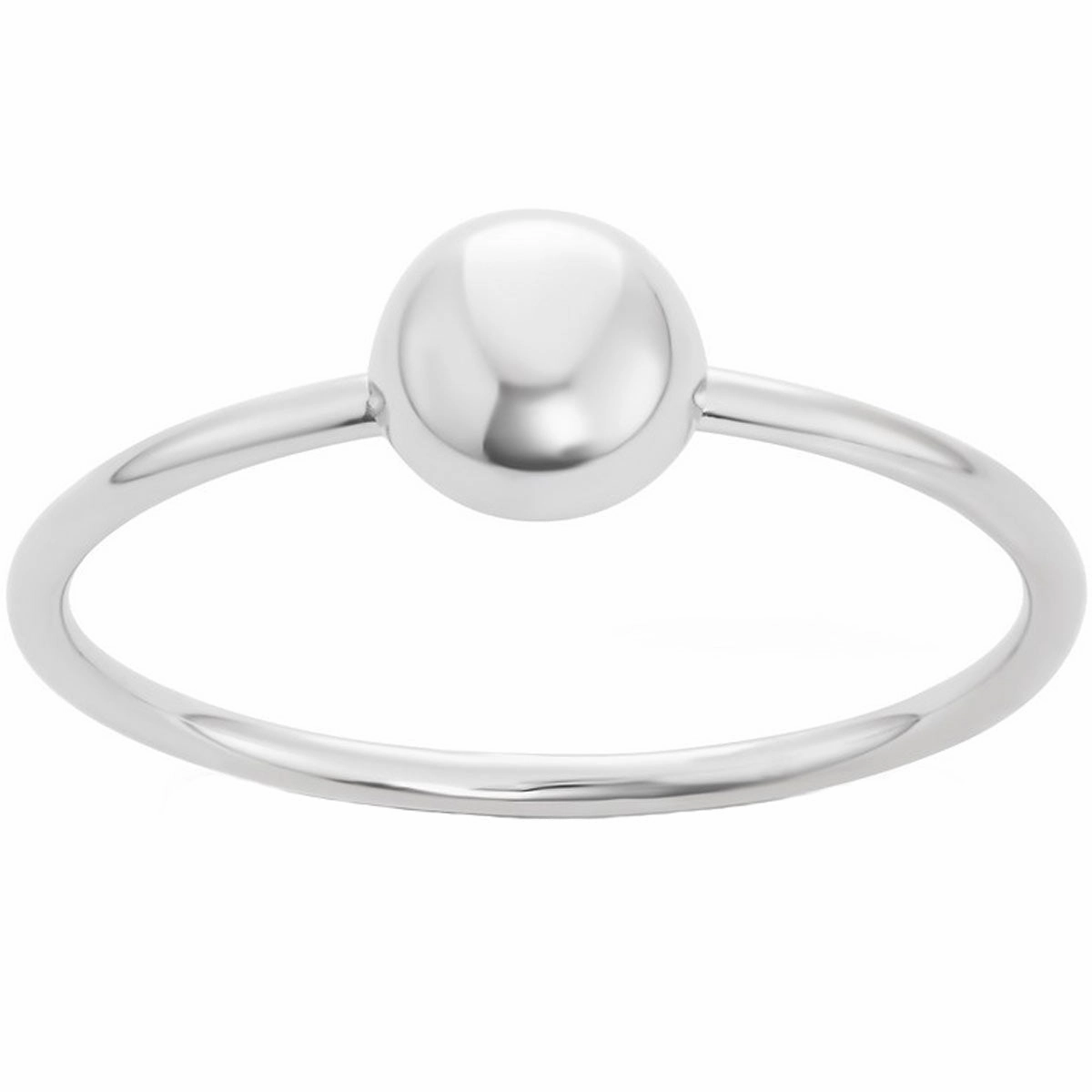 Sterling Silver Small Shiny Bead Ring - W-1540