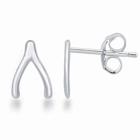 Sterling Silver Small Wishbone Earrings