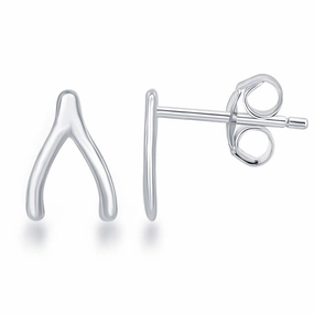 Sterling Silver Small Wishbone Earrings