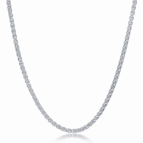 Sterling Silver Spiga Chain - Rhodium Plated