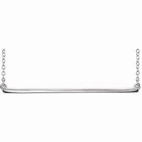 Sterling Silver Straight Bar 16-18" Necklace