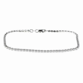 Sterling Silver Thin Cubic Zirconia Tennis Bracelet, 7"