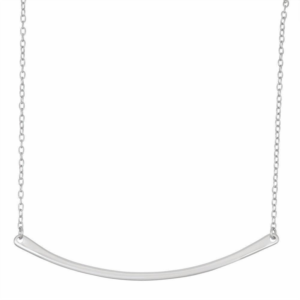 Sterling Silver Thin Curved Bar Necklace