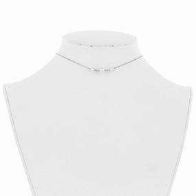 Sterling Silver Three Station Freshwater Pearls Choker Necklace