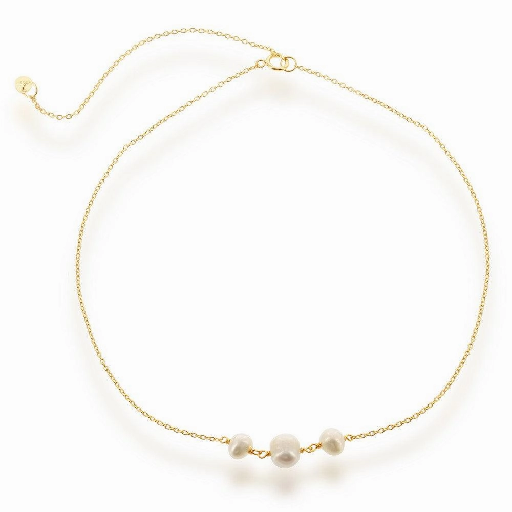 Sterling Silver Three Station FWP Choker Necklace