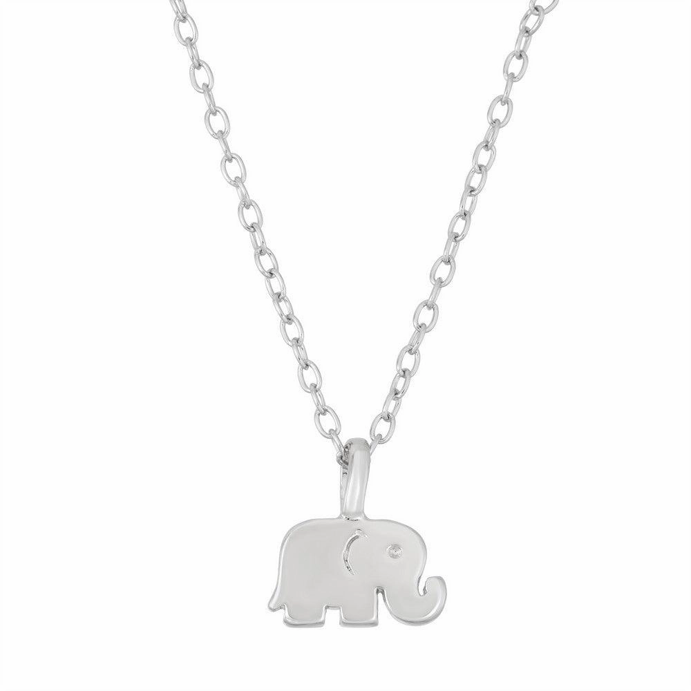 Sterling Silver Tiny Shiny Elephant Necklace