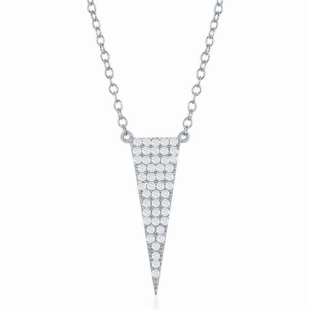 Sterling Silver Triangle CZ Necklace