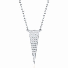 Sterling Silver Triangle CZ Necklace