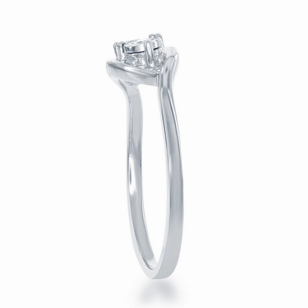 Sterling Silver Triangle Diamond Ring - DIW-1684