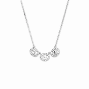 Sterling Silver Triple Oval CZ Necklace