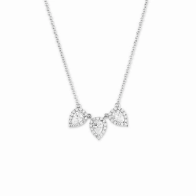 Sterling Silver Triple Teardrop CZ Necklace