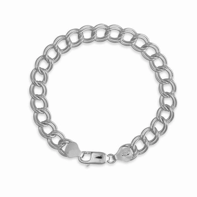 Sterling Silver Twin Charm Bracelet, 9"