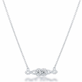 Sterling Silver Us2gether Two-Stone CZ Center Necklace