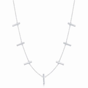 Sterling Silver Verticle Bars Necklace