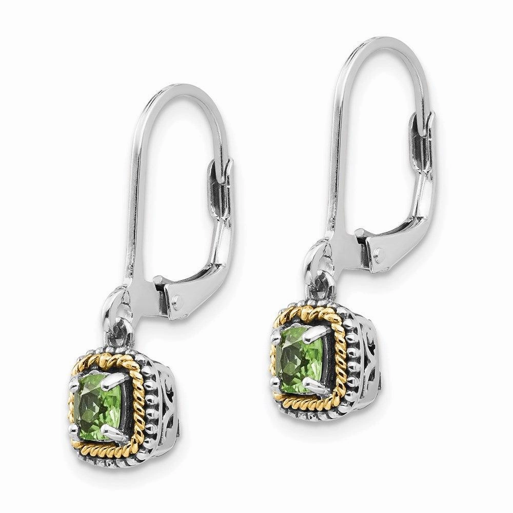 Sterling Silver w/14k Peridot Earrings
