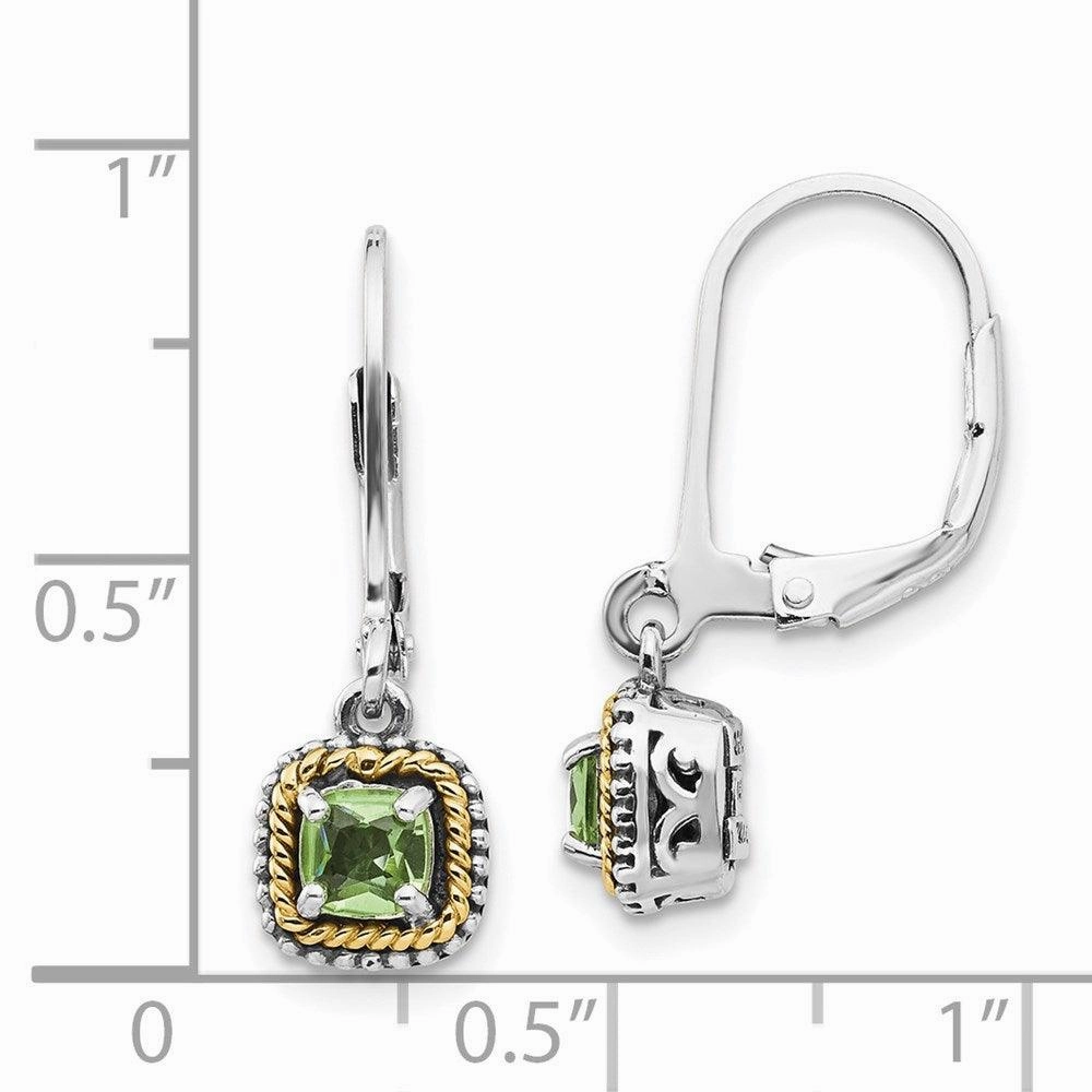 Sterling Silver w/14k Peridot Earrings
