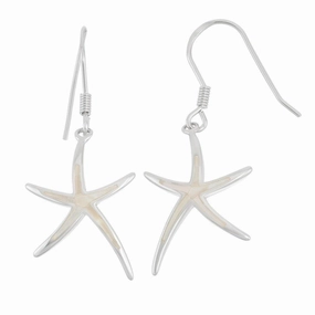 Sterling Silver White MOP Starfish Earrings