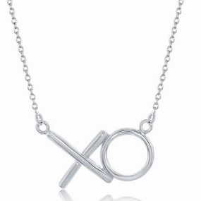 Sterling Silver  XO Necklace