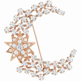 Swarovski Women's Brooch - MoonSun Rose Gold Tone Plated with Star Motif | 5489775