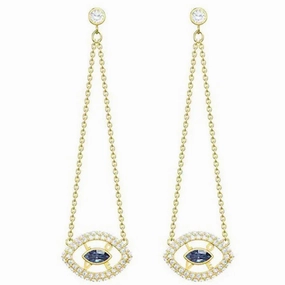 Swarovski Women's Earrings - Admiration Evil Eye Crystal Gold | 5445866