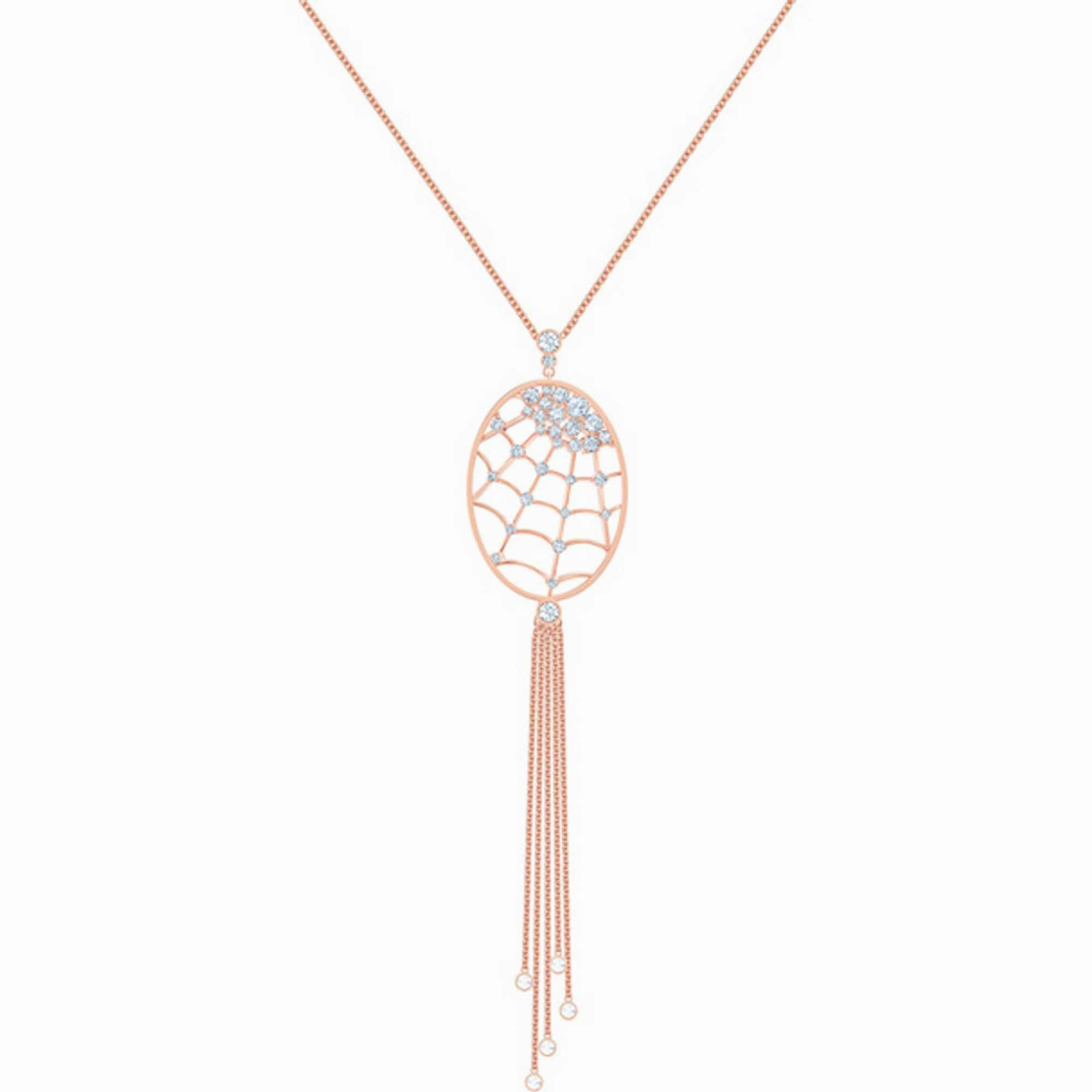 Swarovski Women's Necklace - Precisely Rose Gold Plated Spider Web Crystal | 5499887