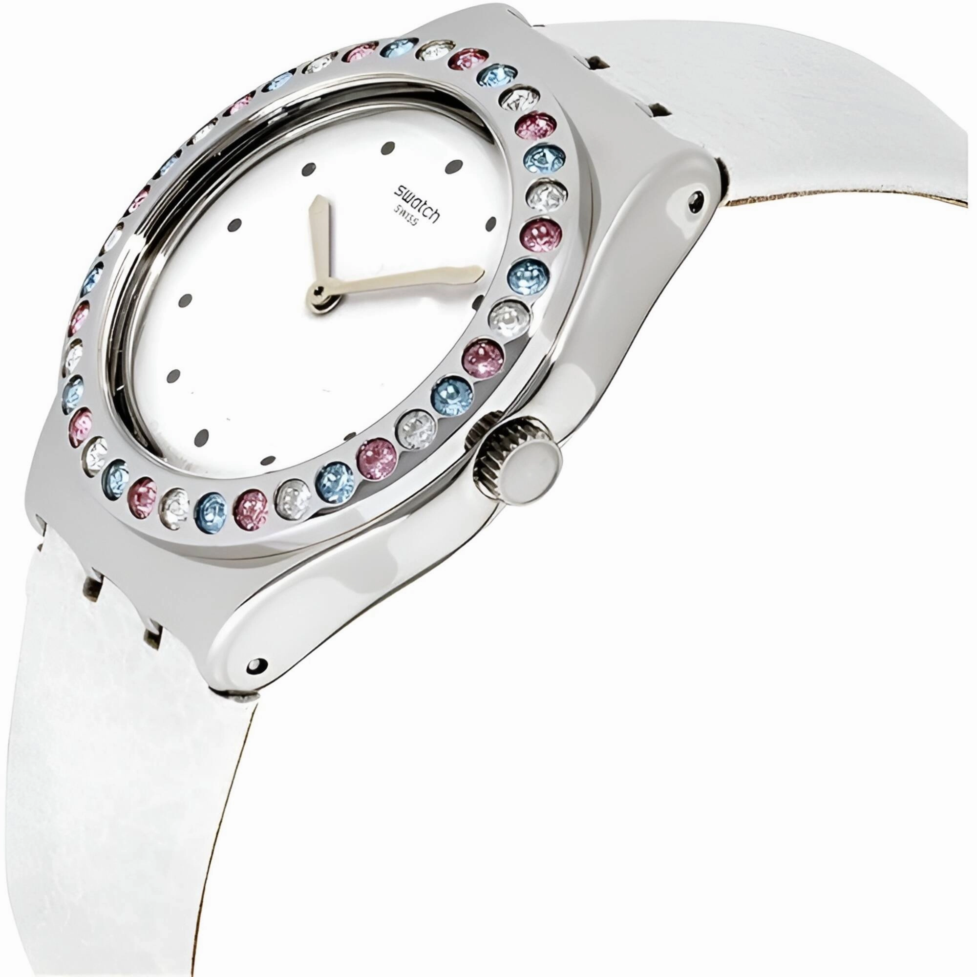 Swatch Women's Watch - Irony After Dinner White Dial Silicone Rubber Strap | YLS201