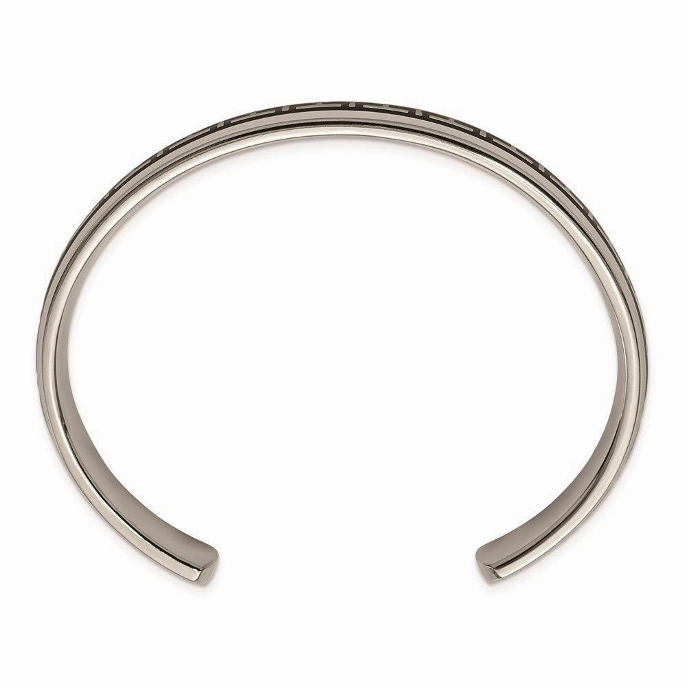 Titanium Black Rubber Design Cuff Bangle