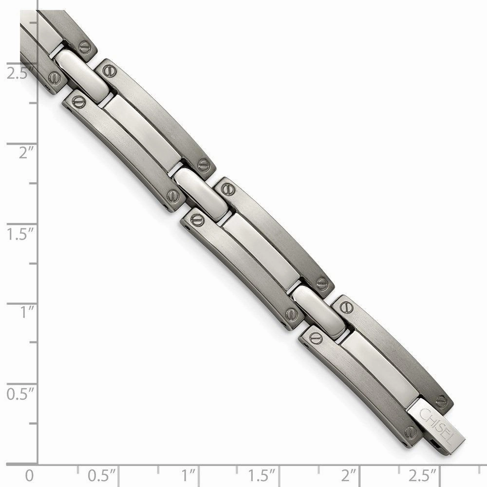 Titanium Brushed and Polished 8.5in Bracelet
