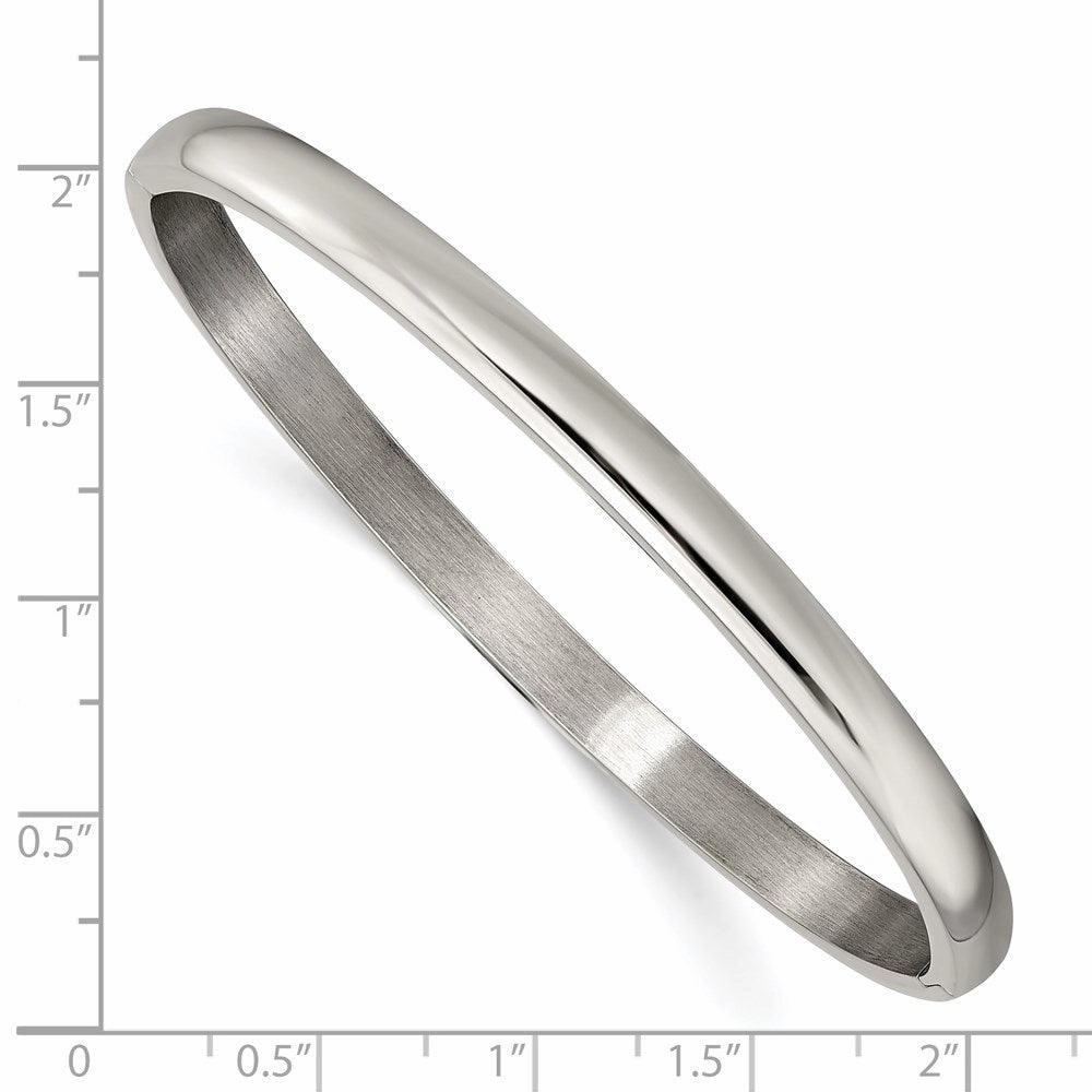 Titanium Polished 5mm Hinged Bangle
