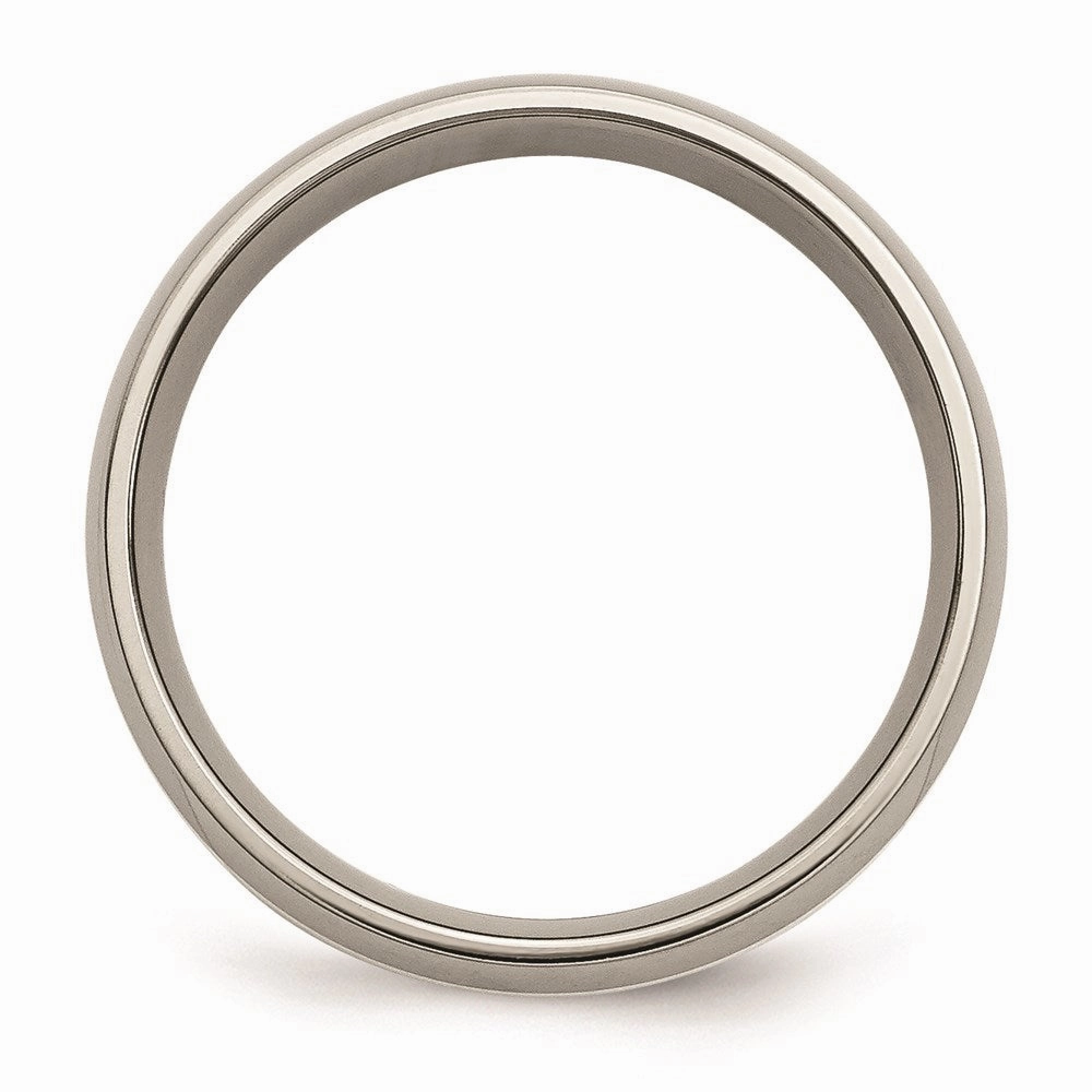 Titanium Sterling Silver Inlay 6mm Polished Band | TB81
