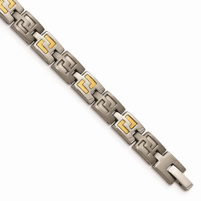 Titanium with 14k Inlay Accent Bracelet