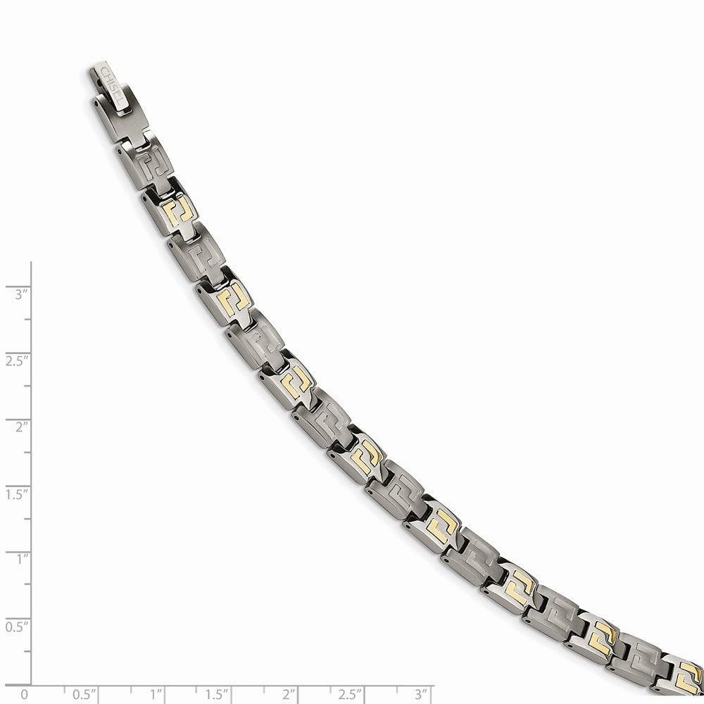 Titanium with 14k Inlay Accent Bracelet